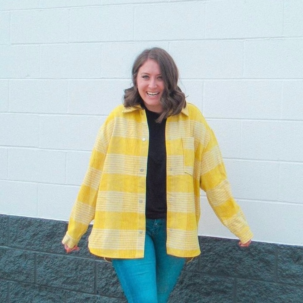 Just Fab Yellow plaid shacket